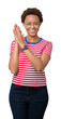 © Krakenimages.com - Beautiful young african american woman wearing glasses over isolated background Clapping and applauding happy and joyful, smiling proud hands together