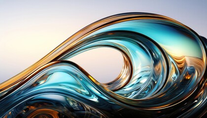 Wall Mural - Abstract Swirling glass Wave 