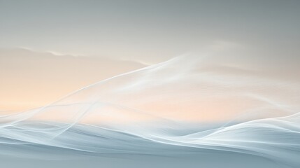 Wall Mural - Flowing white streaks over gradient sky digital art abstract design modern aesthetic