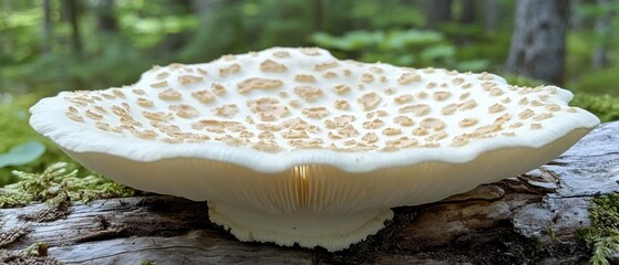 Wall Mural - Forest fungus on wood, nature background