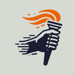 vector hand with torch