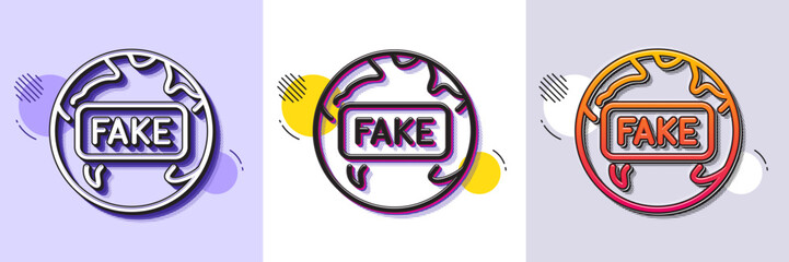 Poster - fake news line icon. halftone dotted pattern. gradient icon with grain shadow. internet propaganda s