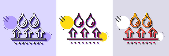 Poster - waterproof line icon. halftone dotted pattern. gradient icon with grain shadow. water resistant sign