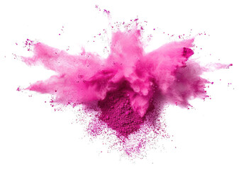 Canvas Print - png pink magenta holi paint color powder purple white background splattered.