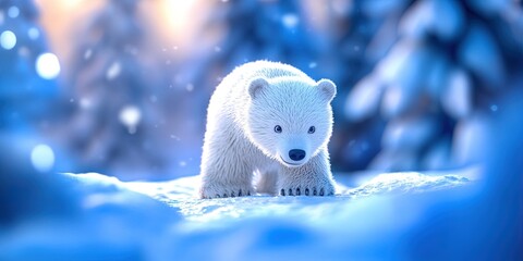 Wall Mural - 2D animation polar bear