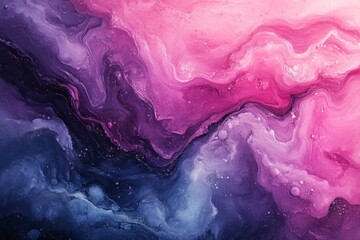 Wall Mural - Pink and purple abstract colorful painting mixing together creating fluid art background texture