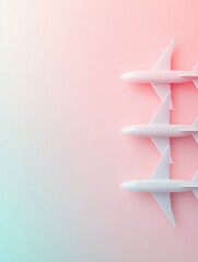 Aufkleber - Translucent Airplanes Against Pastel Gradient Dreamy Aviation Art