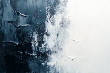 Wall Mural - Abstract oil painting background, mixing black and white color creating a textured effect