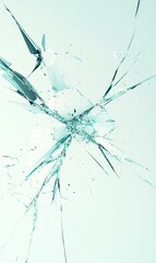 Poster - Shattered glass fragments. AI.