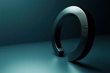 Poster - Abstract metallic shape. AI.