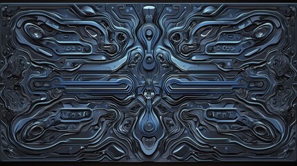 Abstract circuit design featuring cobalt blue digital art modern environment high-tech viewpoint