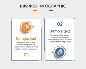 Wall Mural - business infographic template with icons and 2 options or steps