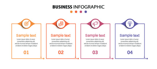 Wall Mural - business infographic design template with 4 options or steps