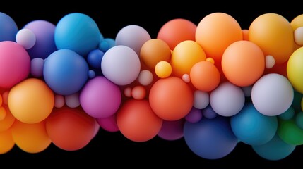 Poster - Colorful 3d sphere collection digital art abstract environment vibrant viewpoint modern aesthetic