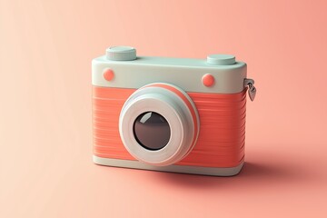 Poster - camera 3d icon on white