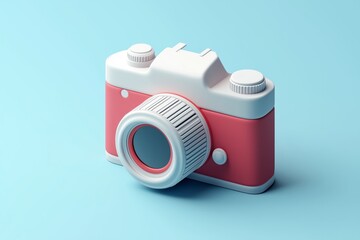 Poster - camera 3d icon on white background