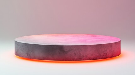 Poster - A minimalist 3D podium with a subtle pink glow, perfect for Valentine's Day, isolated on white