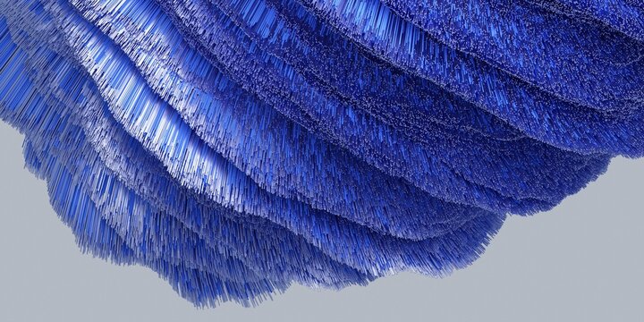 3d render of blue detailed shape. Dynamic futuristic background.