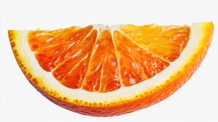 Wall Mural - A single orange, cut in half and placed on a white background