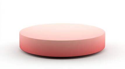 Poster - Empty 3D podium with a sleek, minimalistic design and soft red and pink hues, isolated on white 