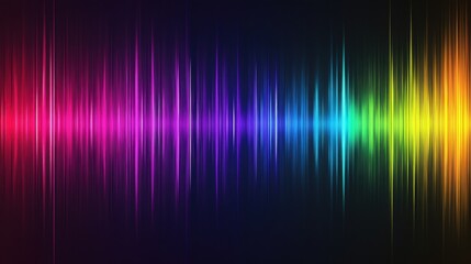 Poster - Colorful representation of a sound wave, suggesting music, audio, or communication