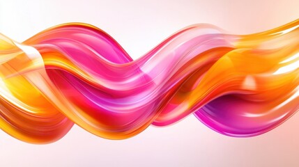 Poster - Swirling, abstract form composed of vibrant, glossy hues of pink, orange, and purple, creating a dynamic and visually striking composition
