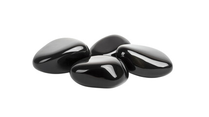 black balanced stones isolated on white background