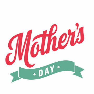 mothers Day Vintage Logo On White Background