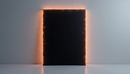 Aufkleber - Isolated flyer mockup with glowing or sparkling effects around the edges, set against a smooth, simple background