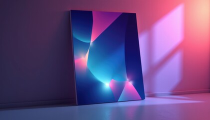 Aufkleber - Modern flyer mockup with colorful light effects, highlighting the flyer’s design in a minimalistic setting with soft shadow