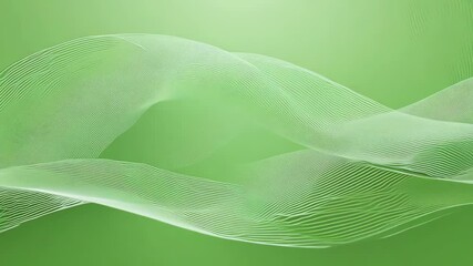 Poster - Dynamic Flowing Wave Lines Animation on a Green Background