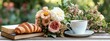 © Максим Зайков - Garden summer table background backyard home dinner food nature party. Wooden summer happy garden table people picnic wood book yard house holiday spring flower season sunny grill celebrate tea bbq.