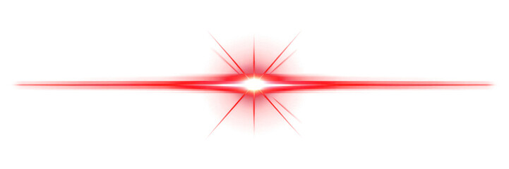 Wall Mural - PNG An isolated red blink light effect flare laser weaponry.