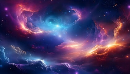 Wall Mural - Abstract colorful space galaxy cosmos. Supernova cloud nebula background wallpaper