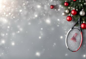 Wall Mural - text banner fussball space silver tennis grunem sport tree branch ornament elegance snowflake celebration decoration creativity horizontal ball  star shape winter merry