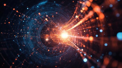 Poster - A futuristic energy grid with interconnected digital data overlays.