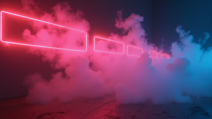 Wall Mural - abstract orange and blue neon background. generative ai.