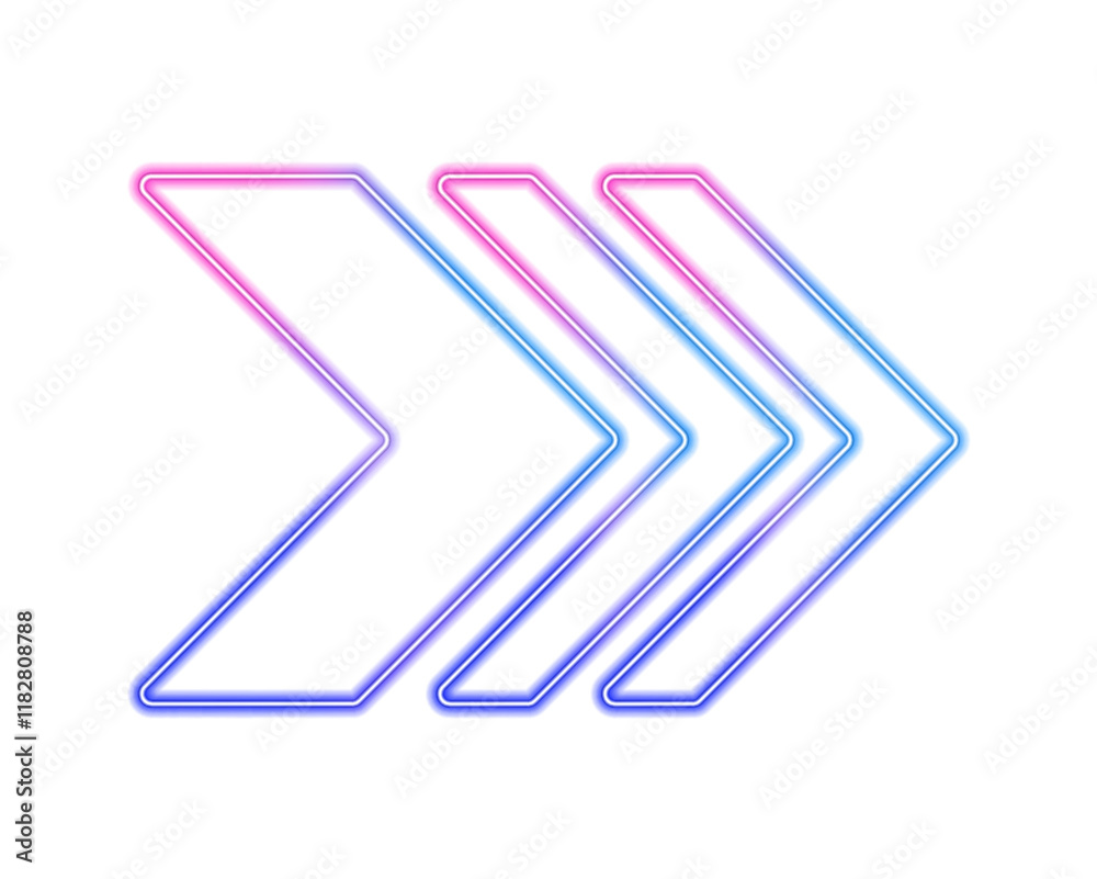 Glowing neon arrows on transparent background PNG. Arrows in neon blue ...