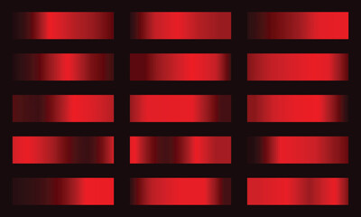 Poster - set of red gradient metallic shiny design banner decoration. dark red gradient texture background