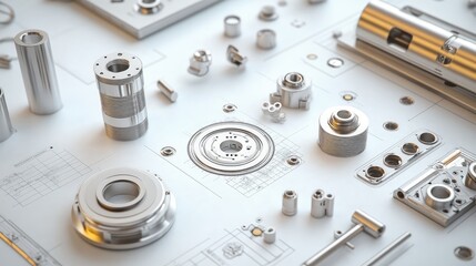 Poster - A close-up of AI-powered design software running simulations of mechanical parts, leaving room for text.