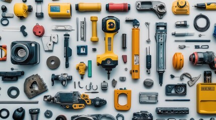 Poster - A photo of AI-enhanced robotic tools used in engineering, surrounded by empty space for text.