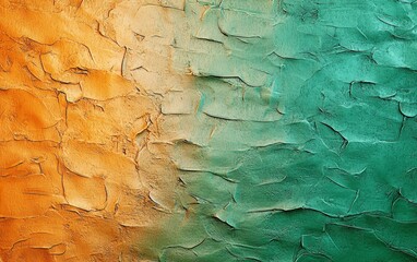 Poster - Abstract Texture with Vibrant Orange and Green Tones, Layered with Rich Patterns and Unique Surface Design