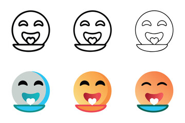 Wall Mural - set of expressive emoji illustrations featuring cheerful food related designs, ideal for social medi