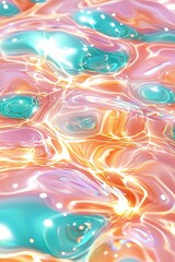 Poster - Abstract Liquid Texture with Swirling Colors and Light Reflections Ideal for Backgrounds and Digital Art Projects