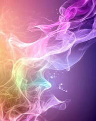 Poster - Colorful abstract smoke design with vibrant shades of purple, pink, and blue against a soft gradient background