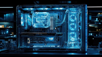 Poster - Transparent High Performance Custom Built Gaming Computer