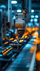 Poster - Automated robotic arm in factory, enhancing production efficiency