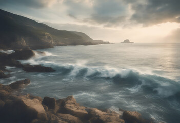 seascape landscape sea sky water ocean cloud sun horizon nature wave blue summer beach light day