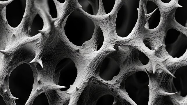 A detailed monochrome image of sharp thorns, capturing the contrast between light and shadow to emphasize the harsh textures of nature.