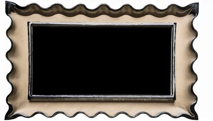 Elegant scalloped frame with a blank black inner space, perfect for your design.